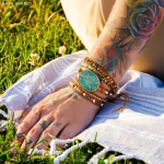 Pulsera de la calma de la mar con jaspe oceánico