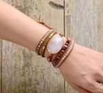 Comprar pulsera con piedras de cuarzo rosa, labradorita, turmalina y rodonita.