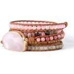 Comprar pulsera con piedras de cuarzo rosa, labradorita, turmalina y rodonita.
