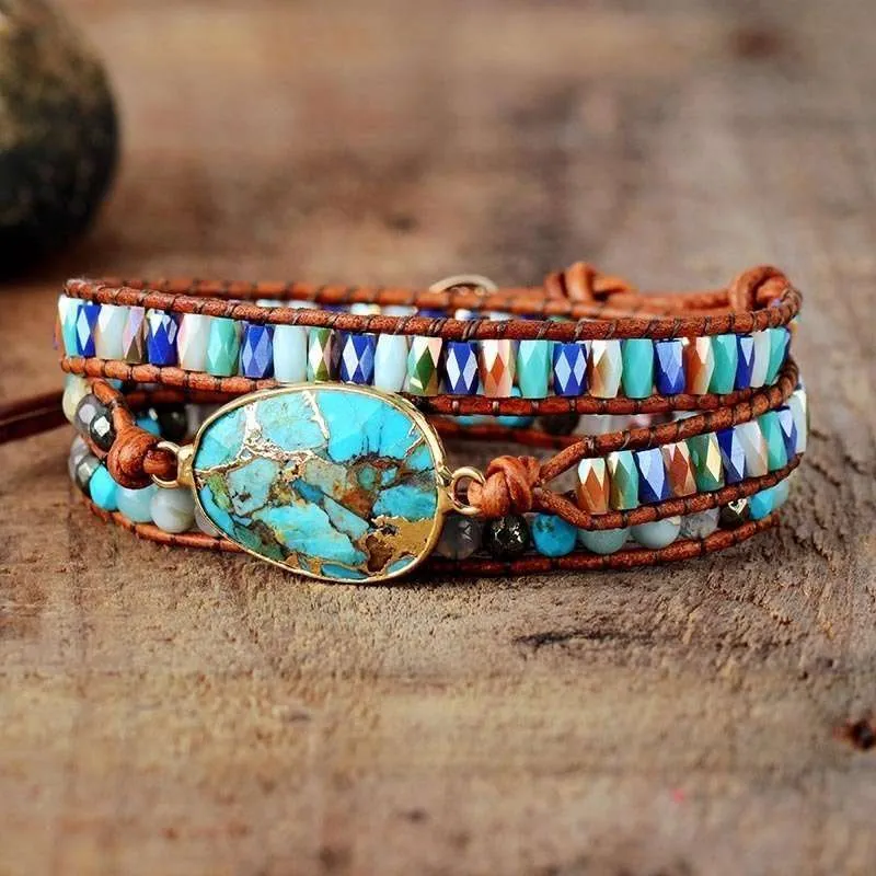 Comprar pulsera con turquesa y piedras naturales. Pulsera boho y zen Comprar pulsera con turquesa y piedras naturales. Pulsera boho y zen