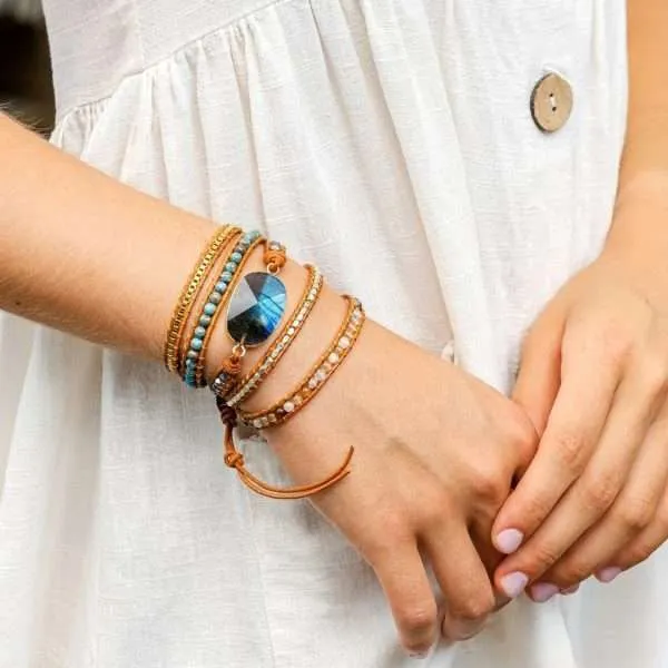 Pulsera de los nuevos horizontes y caminos con labradorita