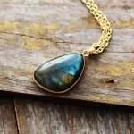 Comprar collar colgante con piedra natural de labradorita estilo boho