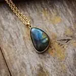 Comprar collar colgante con piedra natural de labradorita estilo boho