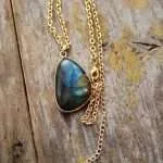 Comprar collar colgante con piedra natural de labradorita estilo boho