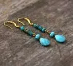 Comprar pendientes boho con turquesa, jaspe y piedras naturales