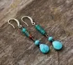 Comprar pendientes boho con turquesa, jaspe y piedras naturales