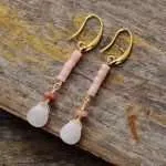 Comprar pendientes boho con turquesa, jaspe y piedras naturales