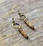Comprar pendientes Vintage Boho con piedras naturales de jaspe y turmalina