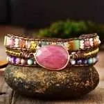 Comprar pulsera de jaspe y piedras naturales para mujer. Pulsera zen energética y boho.