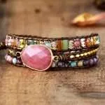 Comprar pulsera de jaspe y piedras naturales para mujer. Pulsera zen energética y boho.