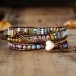 Comprar pulsera de jaspe y piedras naturales para mujer. Pulsera zen energética y boho.