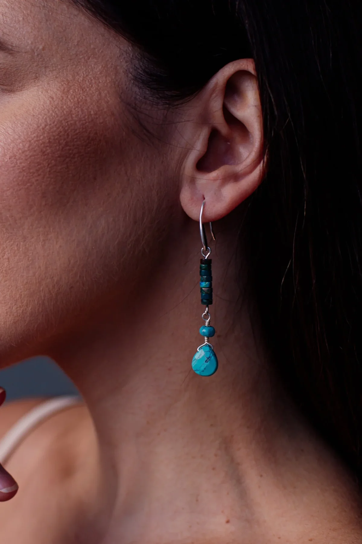 Pendientes de la fortuna de dos estilos - Turquesa o cuarzo rosa