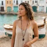 Collar Boho Largo con Piedras de Amatista, Jaspe y Ágata