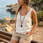 Collar Boho Largo con Piedras de Amatista, Jaspe y Ágata