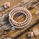Collar de la Flor de Loto con Amazonita o cuarzo rosa