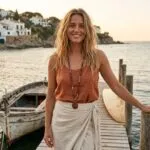 Collar Largo Boho con Gran Colgante de Jaspe Red Creek