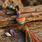 Collar mala del equilibrio de los 7 chakras con jaspe (Japa mala 108 cuentas)