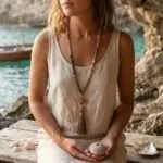 Collar mala del equilibrio de los 7 chakras con jaspe (Japa mala 108 cuentas)