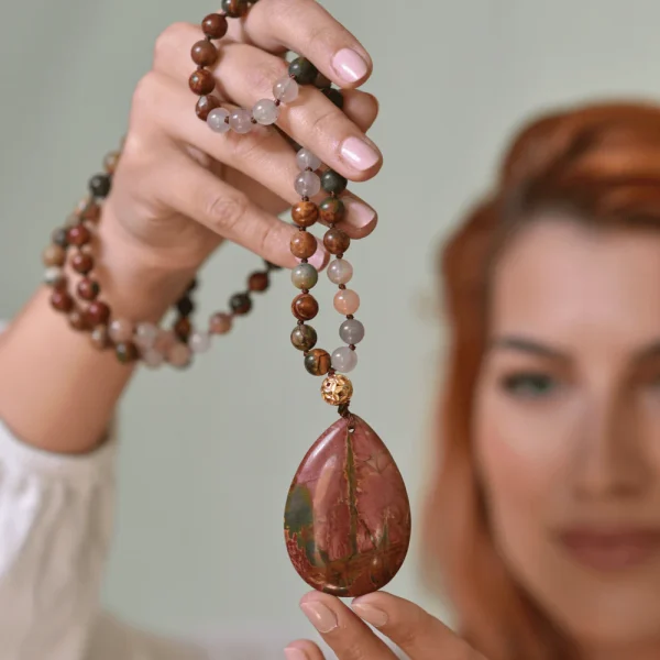Collar de la meditación y el yoga con jaspe y ónix