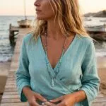 Collar de la mujer fuerte con piedras de labradorita, ágata y amazonita