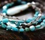 Collar de la mujer fuerte con piedras de labradorita, ónix y amazonita