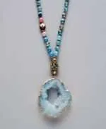 Collar de la profunda reflexión con piedras y drusa del Nepal