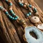 Collar de la profunda reflexión con piedras y drusa del Nepal