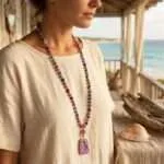 Collar de la profunda reflexión con piedras y drusa del Nepal