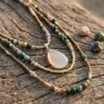 Collar de Ranakpur con piedras naturales de Ágata de la India