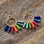 Pendientes del equilibrio de los 7 chakras - Jaspe