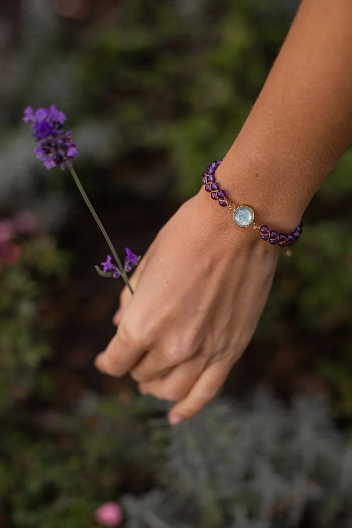 Pulsera de la amistad para yoga con piedras semipreciosas
