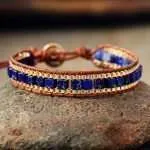 Pulsera de la buena suerte y la calma interior de turquesa o lapislázuli