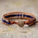 Pulsera de la buena suerte y la calma interior de turquesa o lapislázuli