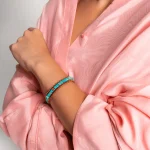 Pulsera de la buena suerte y la calma interior de turquesa, lapislázuli o jaspe