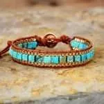 Pulsera de la buena suerte y la calma interior de turquesa o lapislázuli