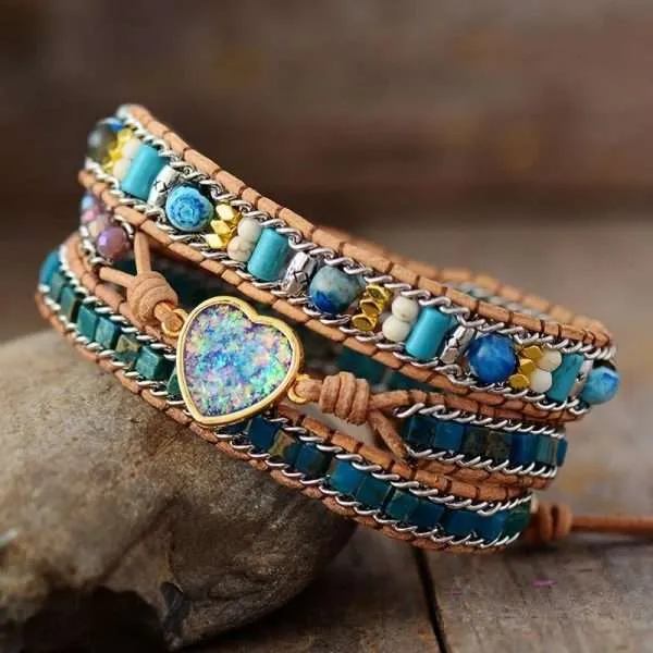 Pulsera del eterno pensamiento luminoso con ópalo