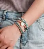 Pulsera del eterno pensamiento luminoso con ópalo