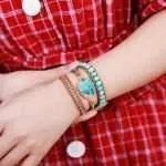 Pulsera de la fortaleza del cosmos de turquesa