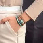 Pulsera de la fortaleza del cosmos de turquesa