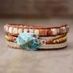 Pulsera de la fortaleza del cosmos de turquesa