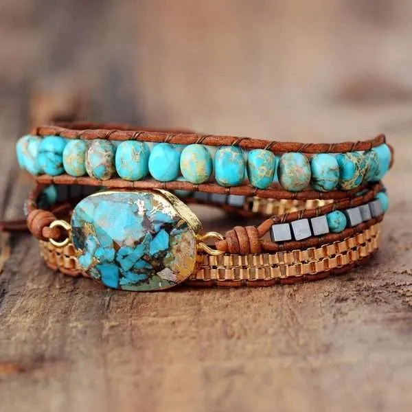Pulsera de la fortaleza del cosmos de turquesa