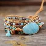 Pulsera de la satisfacción con uno mismo de amazonita