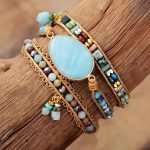 Pulsera de la satisfacción con uno mismo de amazonita