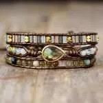 Pulsera del templo de las estrellas de labradorita