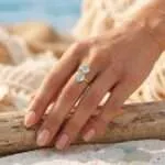 Anillo Boho de Conexión Interior — Amatista, Cuarzo o Aguamarina