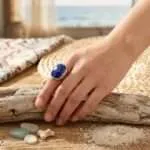 Anillo de la importancia de la voz interior de lapislázuli