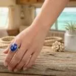 Anillo de la importancia de la voz interior de lapislázuli