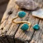 Anillo de la sintonía espiritual con turquesa