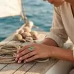 Anillo de la sintonía espiritual con turquesa