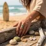 Anillo de la sintonía espiritual con turquesa